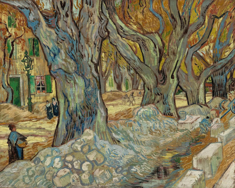Les grands platanes (Travailleurs de la route à Saint-Rémy) - Vincent van Gogh