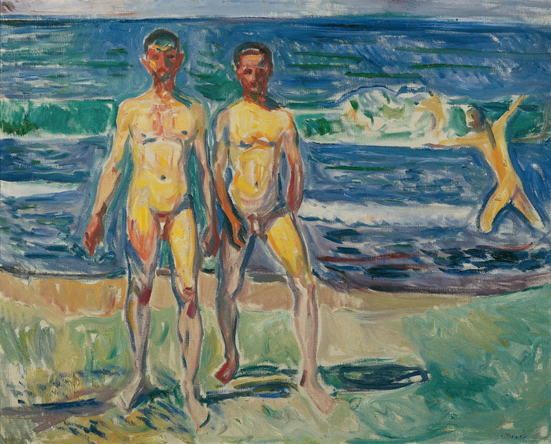 Les hommes se baignant - Edvard Munch