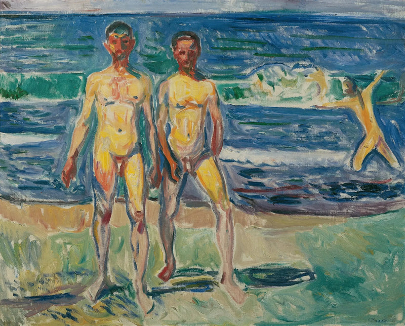 Les hommes se baignant - Edvard Munch