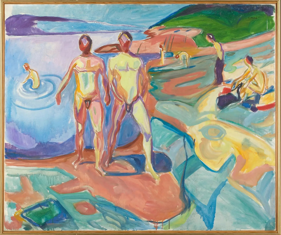 Les hommes se baignant - Edvard Munch