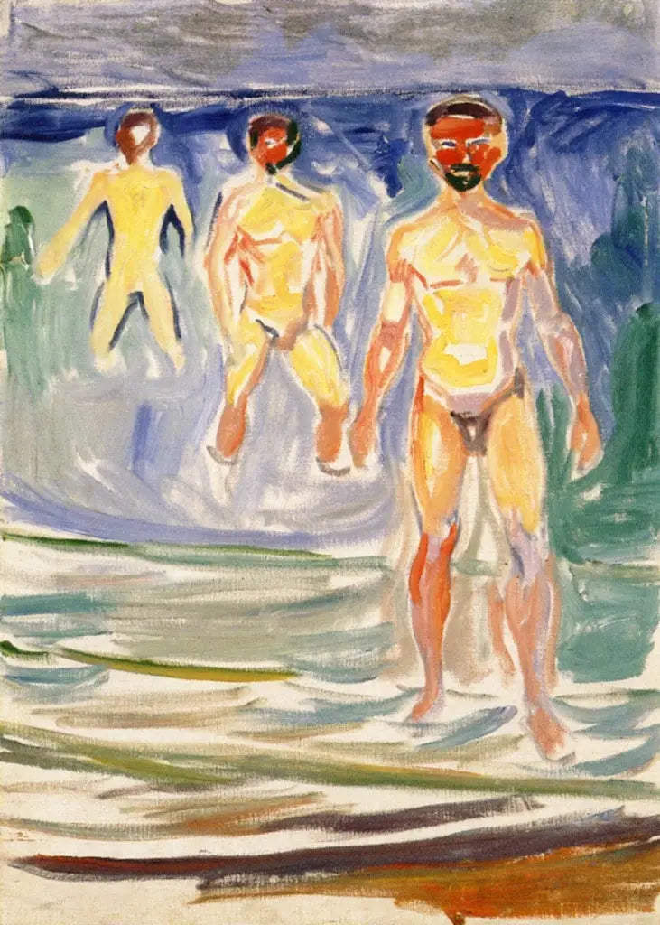 Les hommes se baignant - Edvard Munch
