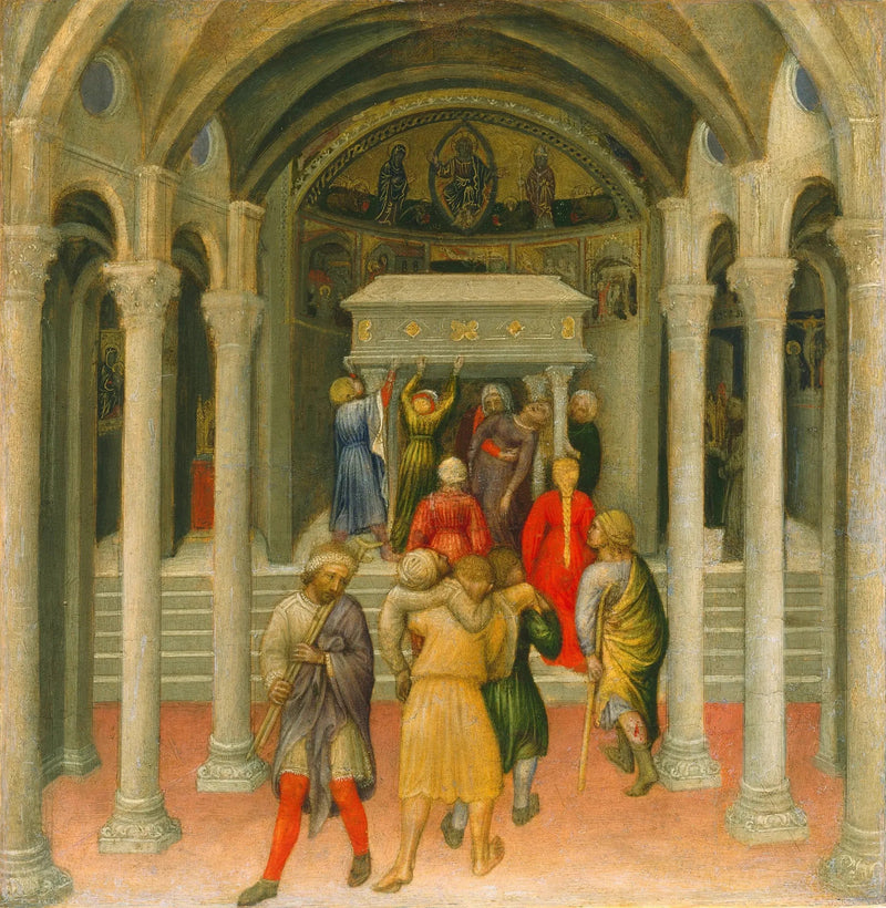 Les infirmes et les malades guéris au tombeau de Saint Nicolas - Gentile da Fabriano