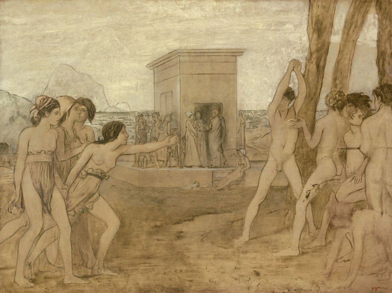 Les jeunes filles spartiates défient les garçons - Edgar Degas