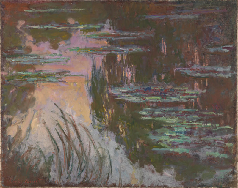 Les lilyes d'eau, le coucher du soleil - Claude Monet
