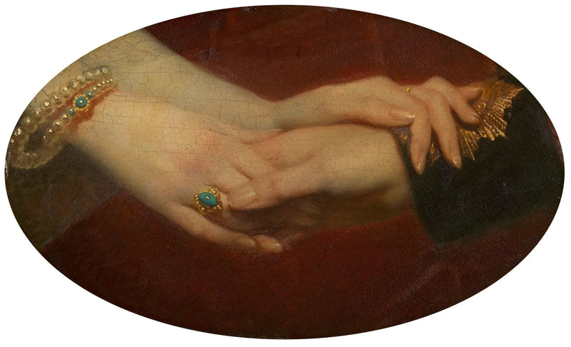 Les mains liées de la reine Victoria (1819-1901) et du prince Albert (1819-1861) - Franz Xaver Winterhalter