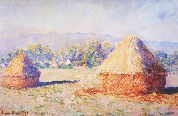 Les meules de blé sous la lumière du soleil, l'effet du matin - Claude Monet
