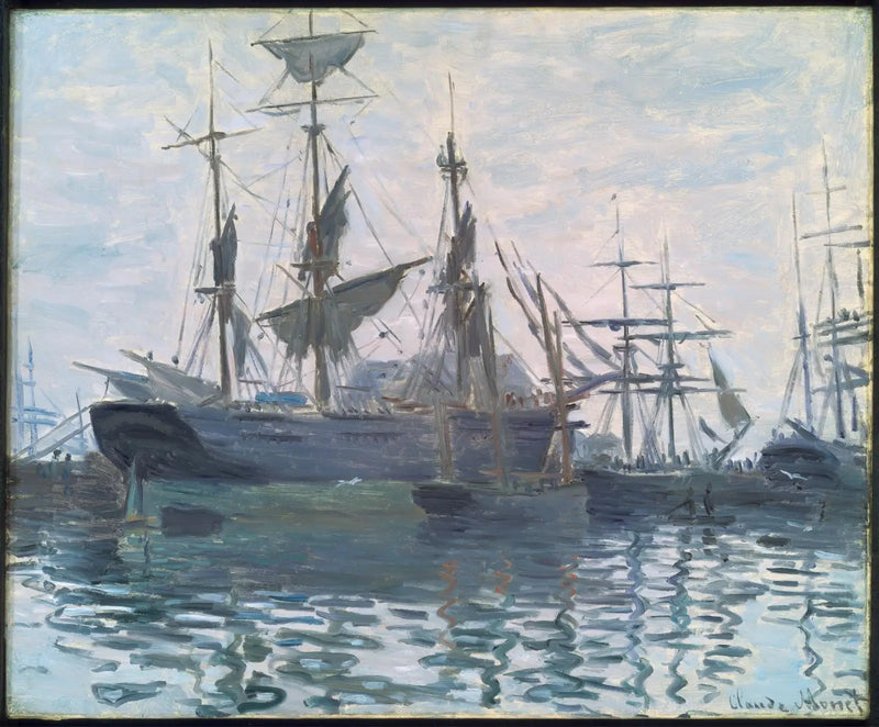 Les navires dans un port - Claude Monet