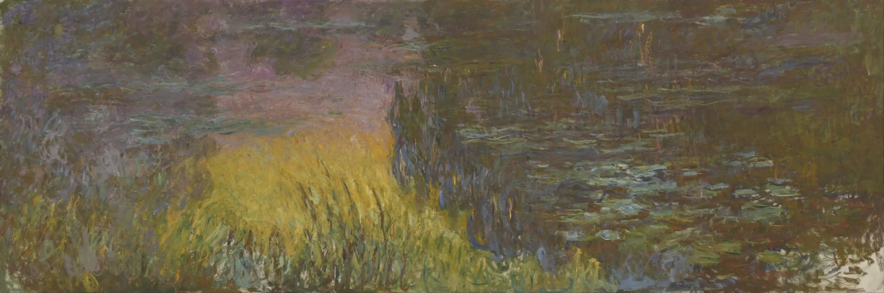 Reproduction du tableau « Les Nymphéas : Soleil couchant - Claude Monet » par Alpha Reproduction en peinture à l’huile