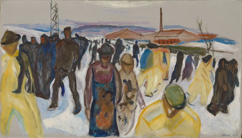 Les ouvriers reviennent chez eux - Edvard Munch