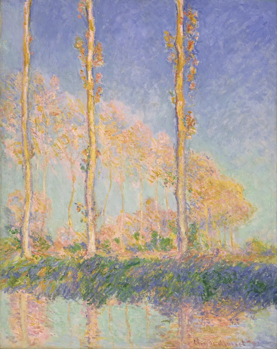 Les Peupliers, trois arbres roses, autumn - Claude Monet