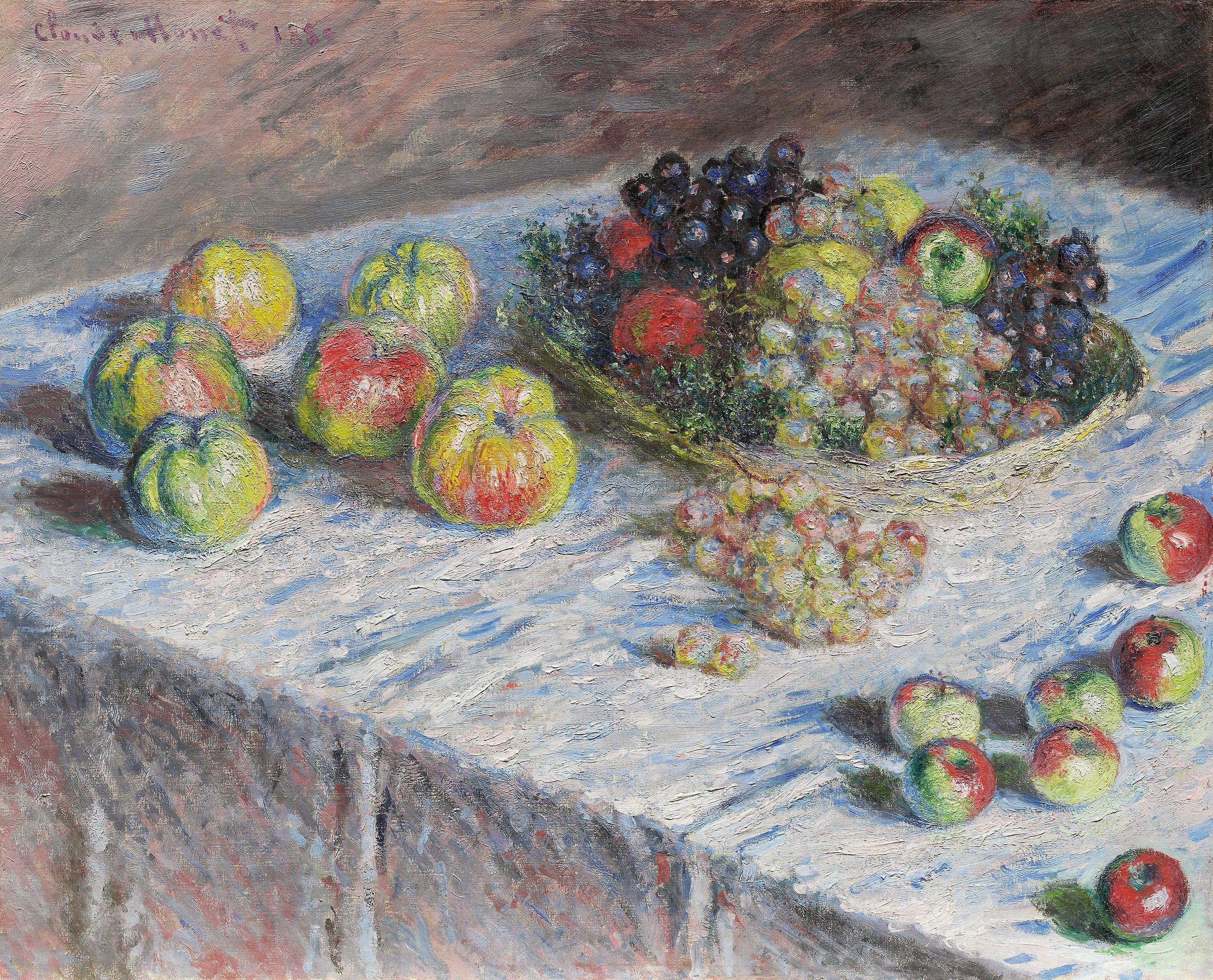 Reproduction du tableau « Les pommes et les raisins - Claude Monet » par Alpha Reproduction en peinture à l’huile