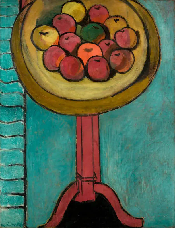 Les Pommes sur la table, sur fond vert - Henri Matisse