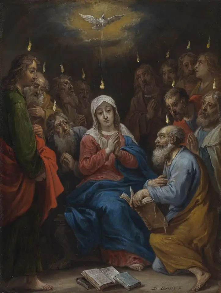 Les quinze secrets du rosaire : Pentecôte, le Saint-Esprit descend sur Marie et les apôtres - David Teniers le Jeune