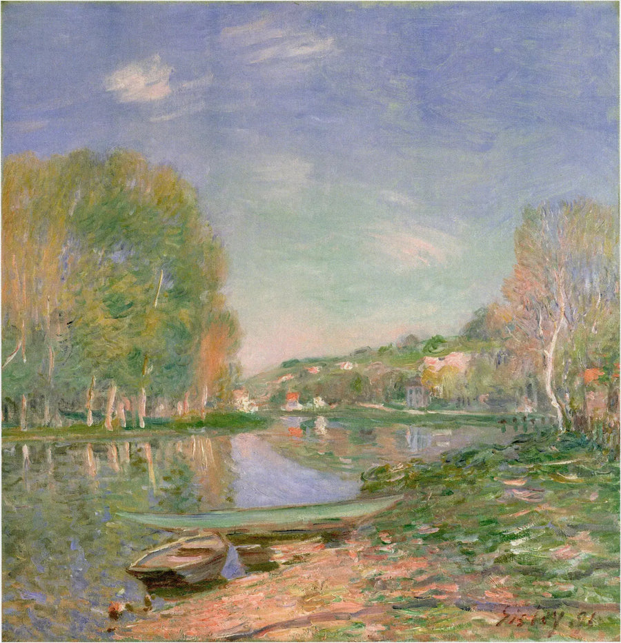 Les rives du Loing, matin - Alfred Sisley