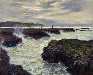 Les Rochers à Pourville, marée basse. - Claude Monet