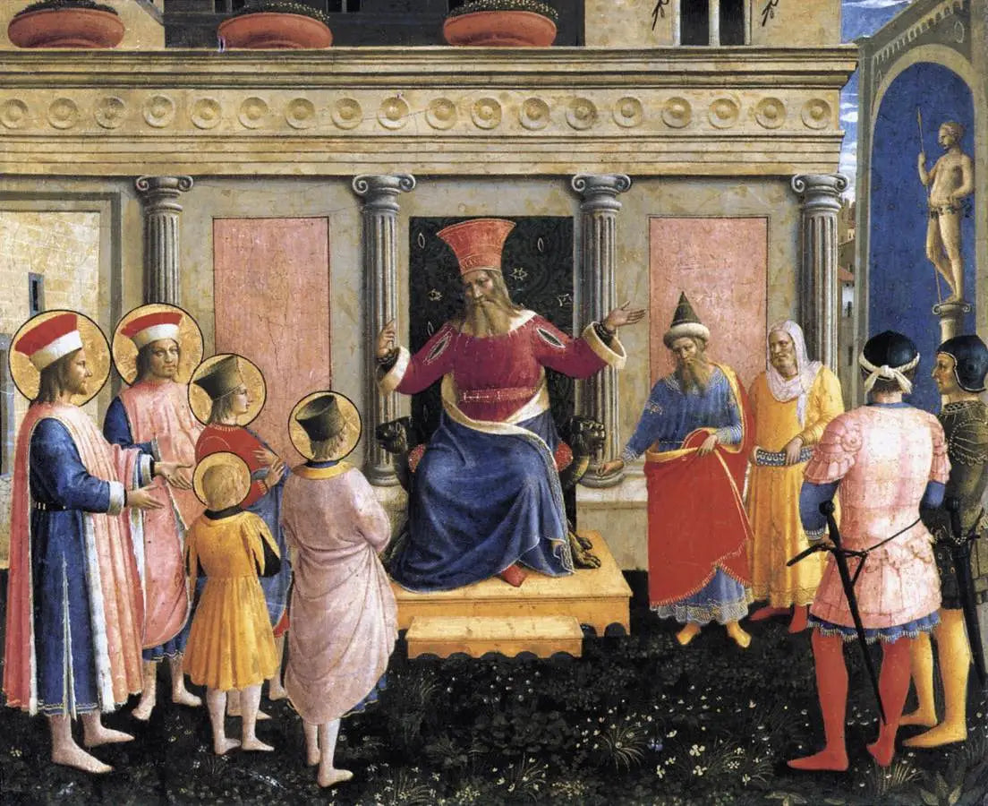 Les saints Côme et Damien avec leurs frères devant le proconsul Lysias - Fra Angelico - Alpha Reproduction