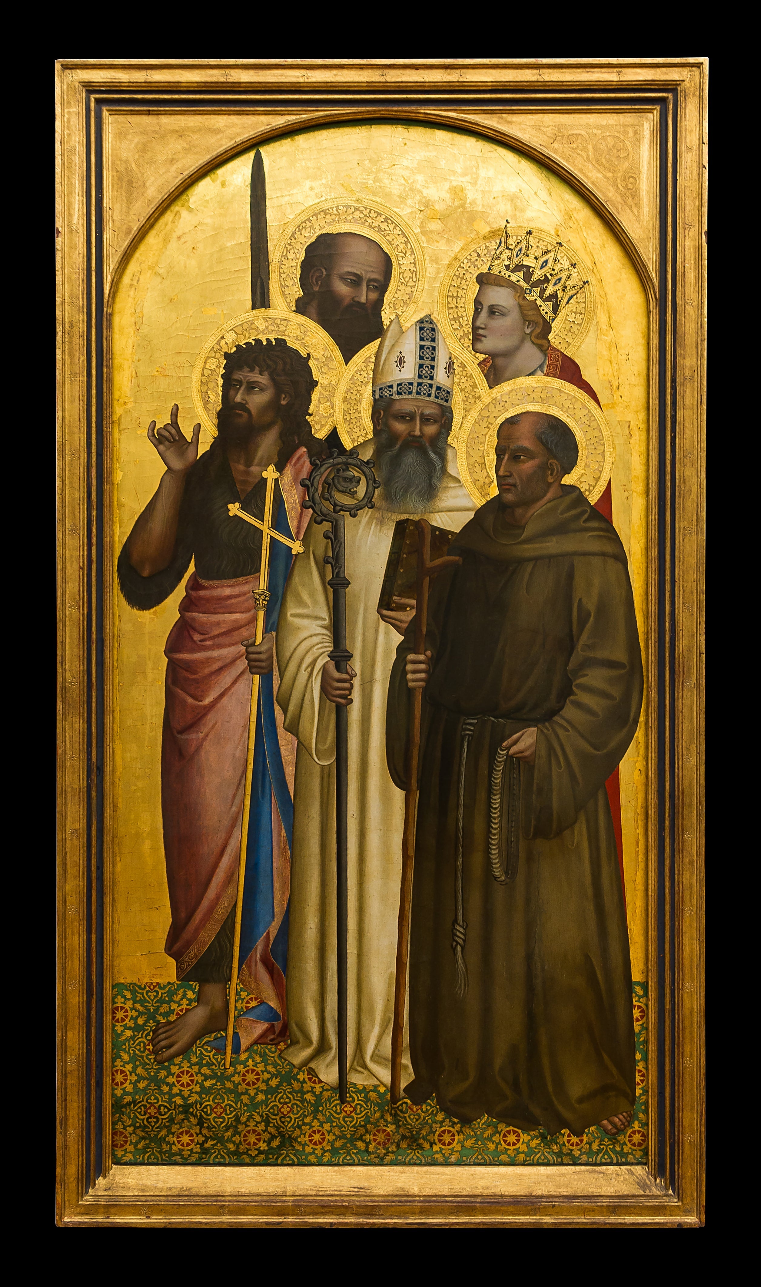les Saints Jean Baptiste Gilles Gérard Paul et Catherine (Miniato ?) - Nardo di Cione - Alpha Reproduction