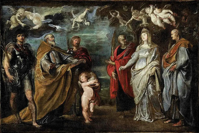 Les saints Maure, Grégoire, Papianus, Nérée, Domitille et Achilleus - Peter Paul Rubens
