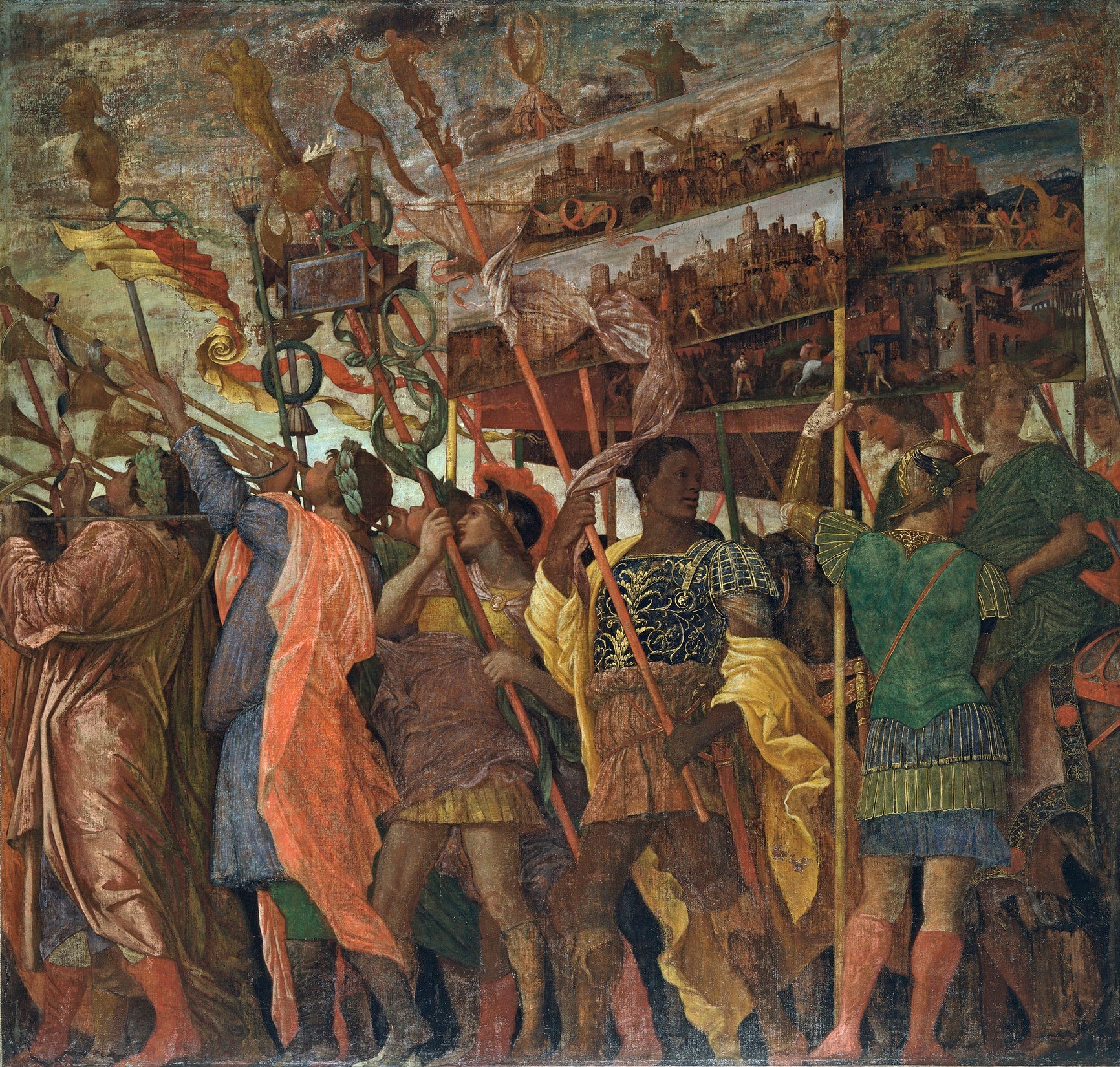 Les Triomphes de César : 1. Les Porte-Tables - Andrea Mantegna