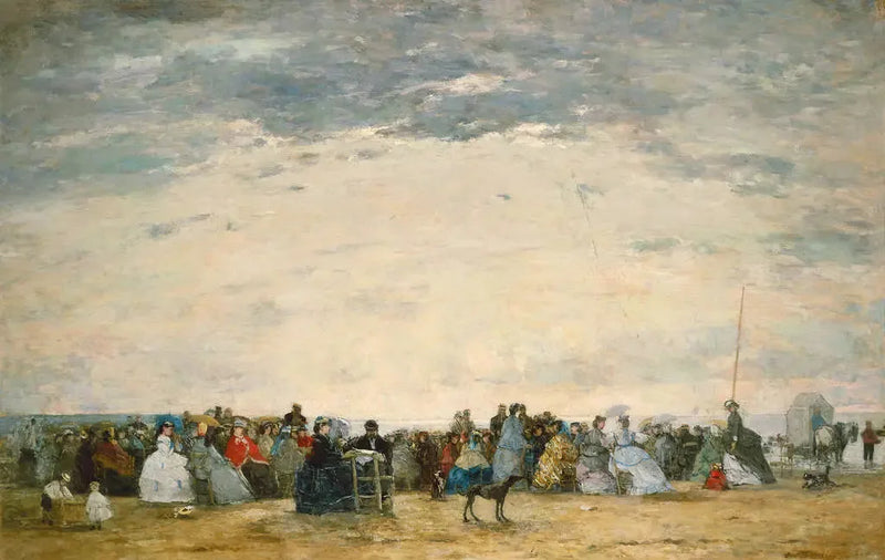 Les vacanciers sur la plage à Trouville - Eugène Boudin
