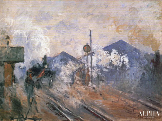 Les Voies à la sortie de la gare Saint-Lazare - Claude Monet - Reproductions de tableaux et peintures haut de gamme