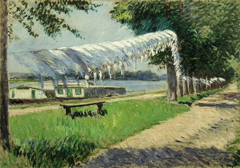 Linge séchant au bord de la Seine, Petit Gennevilliers - Gustave Caillebotte