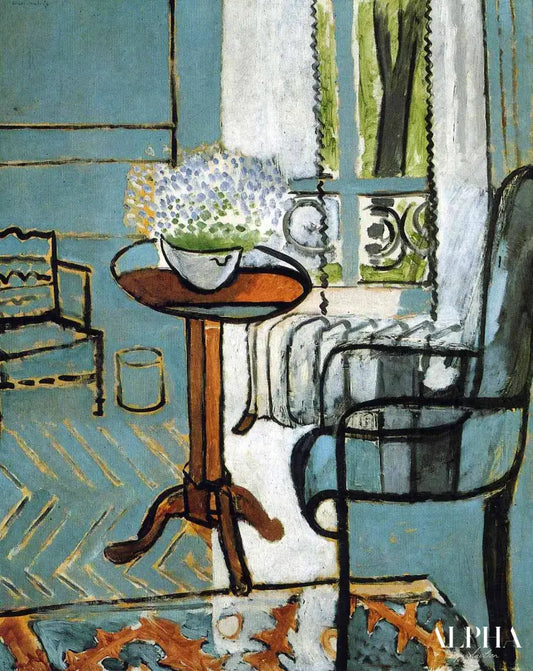 L'intérieur de la fenêtre avec des myosotis - Matisse - Reproductions de tableaux et peintures haut de gamme