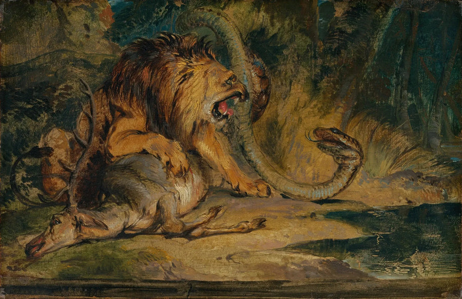 Lion défendant sa proie - Edwin Henry Landseer
