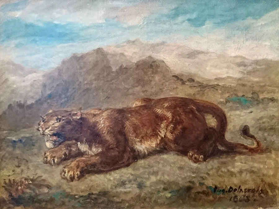 Lionne prête à s'élancer - Eugène Delacroix