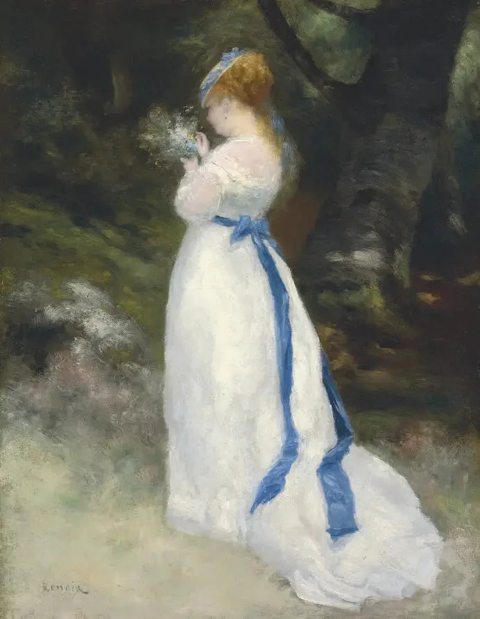 Lise tenant un bouquet de fleurs sauvages - Pierre-Auguste Renoir