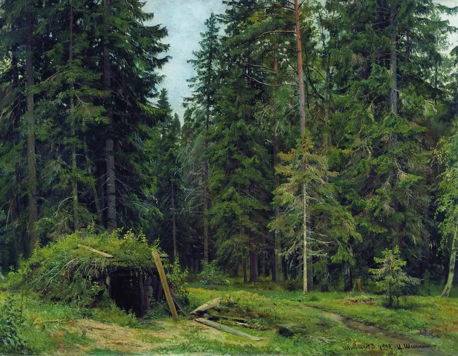 Lodge forestier - Ivan Chichkine image 1 reproduction artisanale de tableau