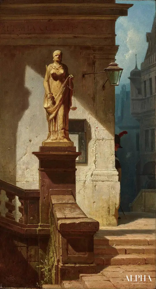 L'œil de la loi (Justitia) - Carl Spitzweg - Reproductions de tableaux et peintures haut de gamme