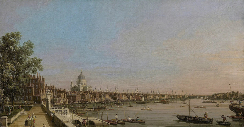 Londres et la Tamise vues de la terrasse de Somerset House, vers la cathédrale St. Paul - Canaletto