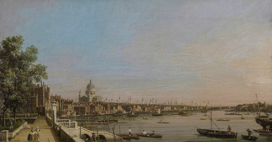 Londres et la Tamise vues de la terrasse de Somerset House, vers la cathédrale St. Paul - Canaletto