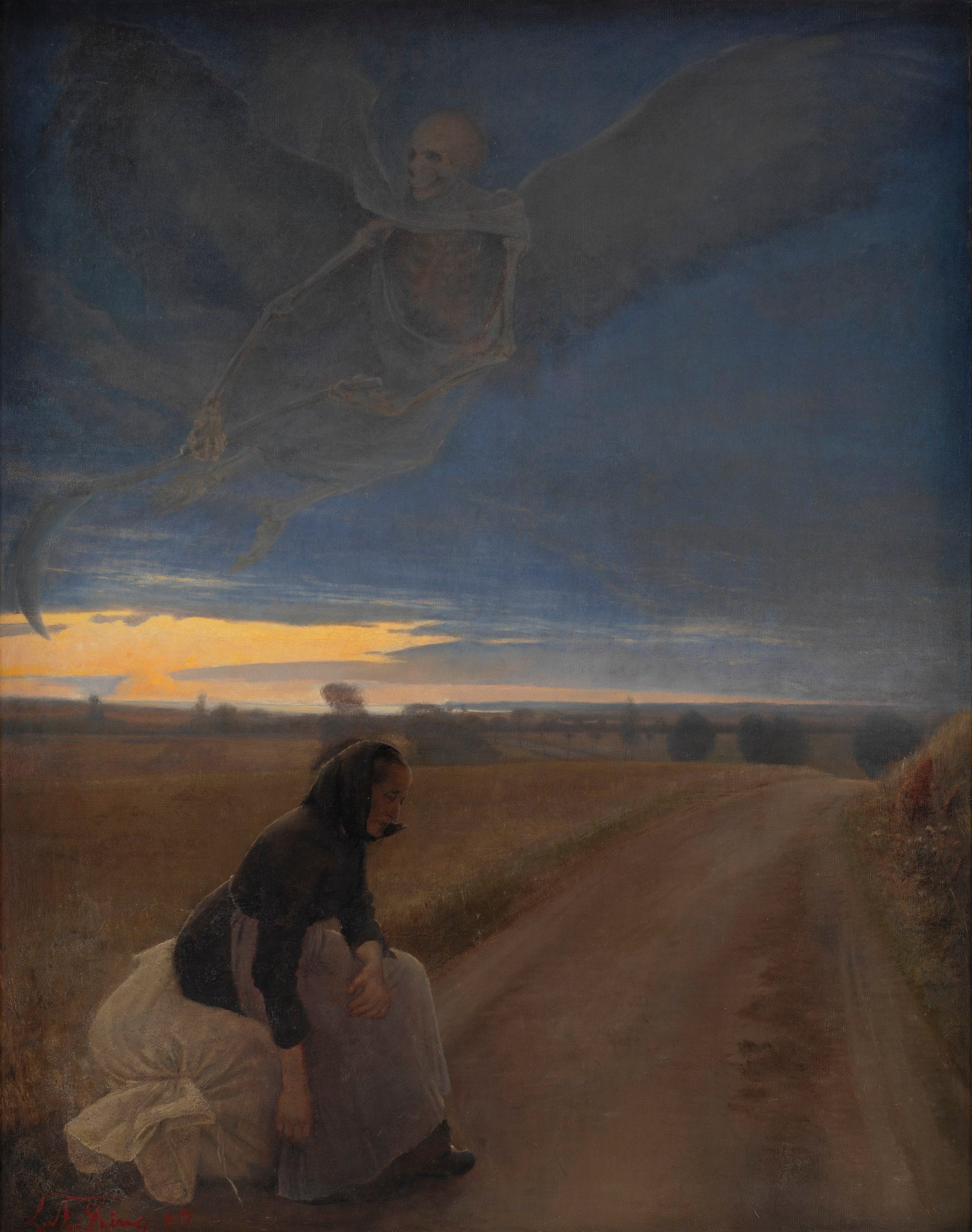 Soirée : la vieille femme et la Mort, L. A. Ring, 1887