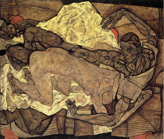 💔 Amants (Homme et Femme) – Egon Schiele (1914)