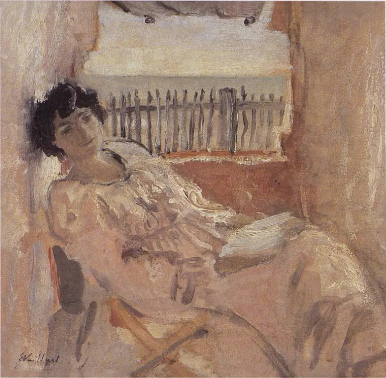 Lucy Hessel rêvant, au bord de la mer - Édouard Vuillard image 1 reproduction de peinture à l’huile