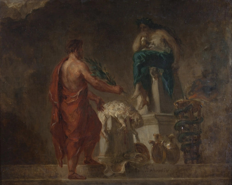 Lycurgue consulte la Pythie - Eugène Delacroix