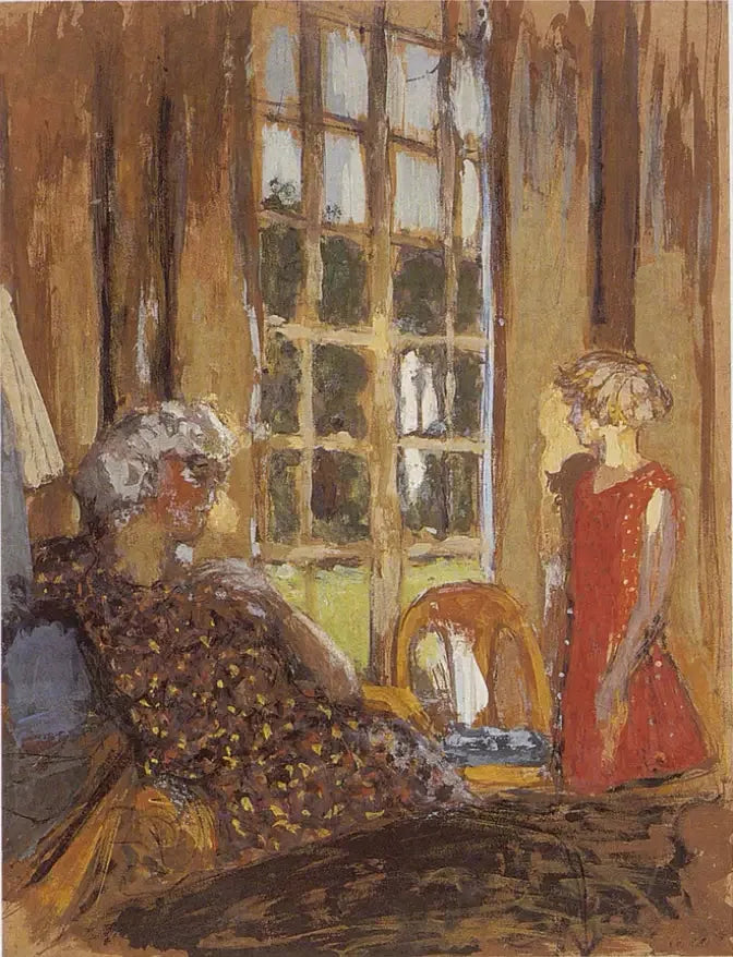 Madame Hessel et Lulu à la porte-fenêtre - Édouard Vuillard
