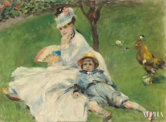 Madame Monet avec son fils Jean 1874 - Pierre-Auguste Renoir - Reproductions de tableaux et peintures haut de gamme