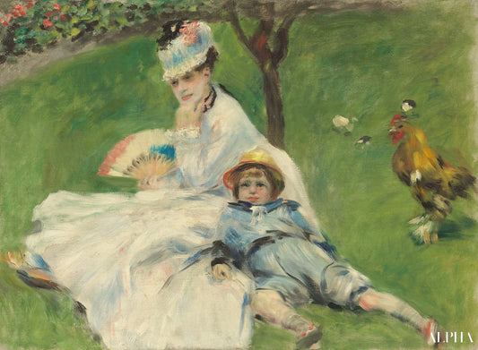 Madame Monet avec son fils Jean 1874 - Pierre-Auguste Renoir - Reproductions de tableaux et peintures haut de gamme