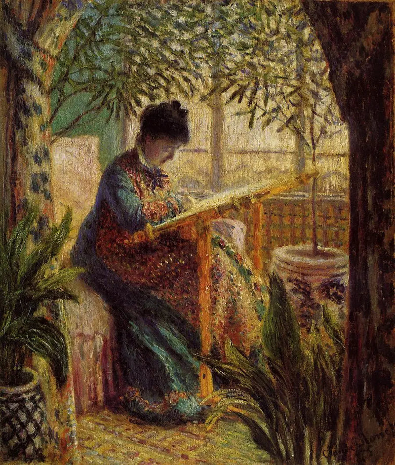 Madame Monet Embroidering (Camille au métier) - Claude Monet