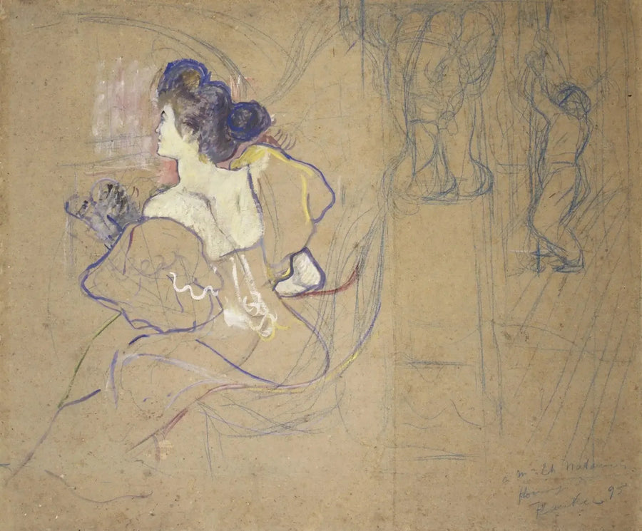 Madame Thadée Natanson (Misia Godebska, 1872-1950) au Théâtre - Henri de Toulouse-Lautrec