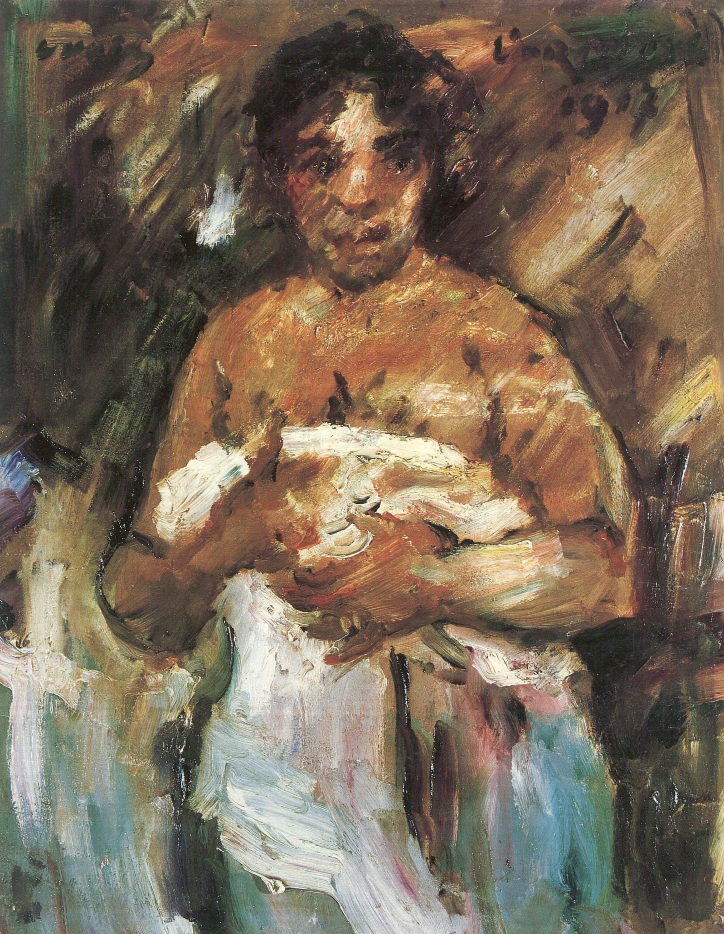 Mädchen, sich entkleidend - Lovis Corinth image 1 reproduction artisanale de tableau