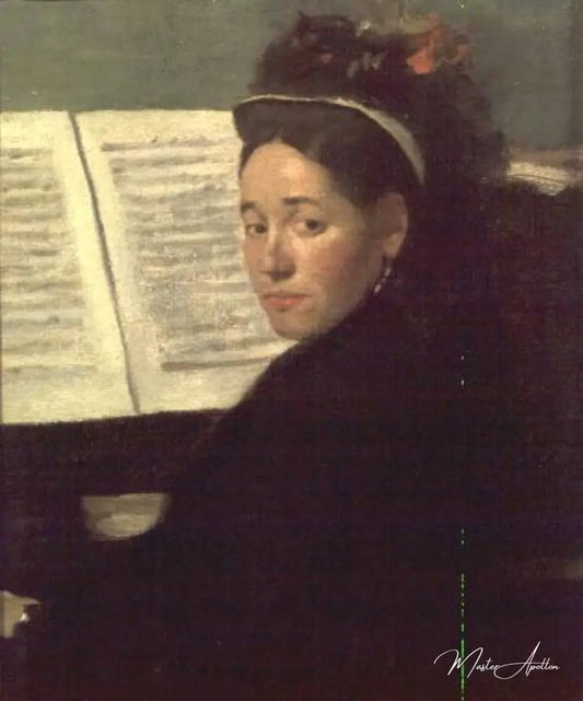 Mademoiselle Marie Dihau (1843-1935) au piano - Edgar Degas - Reproductions de tableaux et peintures haut de gamme