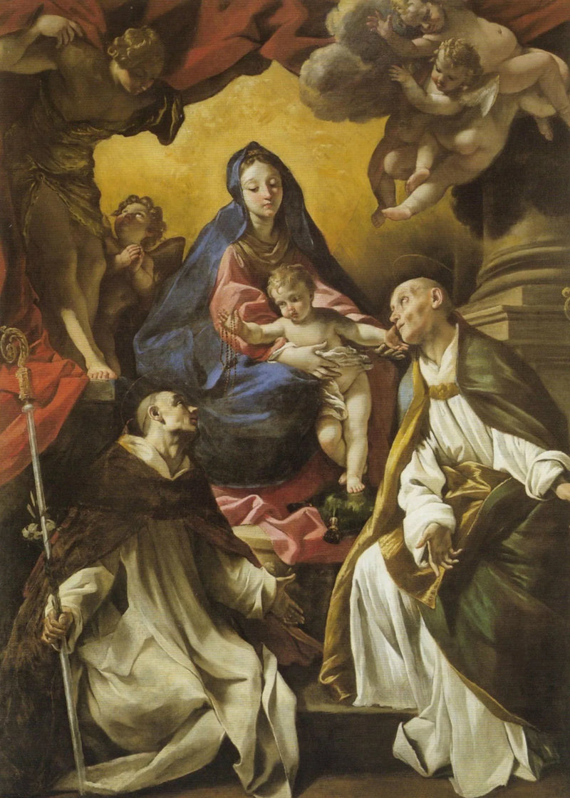 Madonna con il Bambino in trono con i Santi Domenico e Gennaro (già Sant'Anselmo e Sant'Ugo o San Bruno) - Giovanni Lanfranco