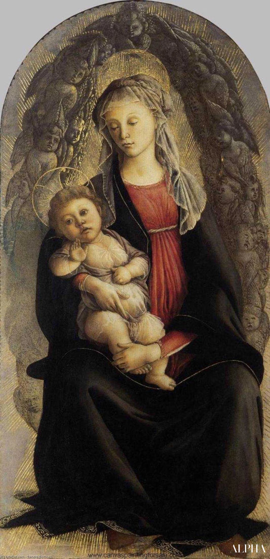 Madonne avec l'enfant et un Glorie - Sandro Botticelli - Reproductions de tableaux et peintures haut de gamme