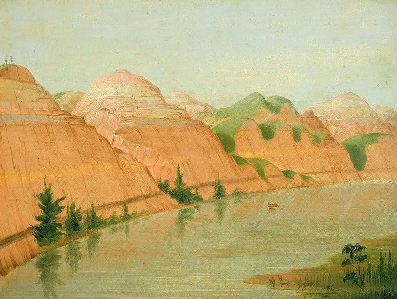 Magnifiques falaises d'argile, à 1800 milles au-dessus de Saint-Louis - George Catlin