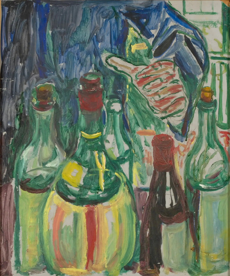 Main se tendant vers des bouteilles - Edvard Munch