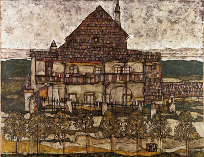 Maison avec toit de bardeaux - Egon Schiele